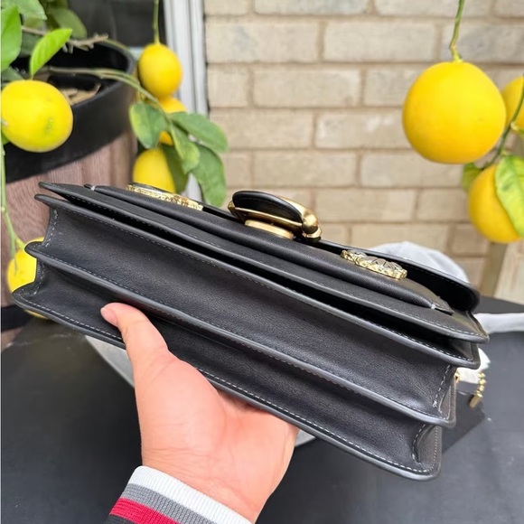 Coach Black Leather Shoulder Bag with Gold & Silver Celestial Appliqués - Picture 7 of 12